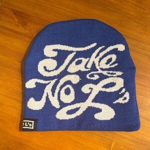 LA Blue and White Beanie with Take no L’s